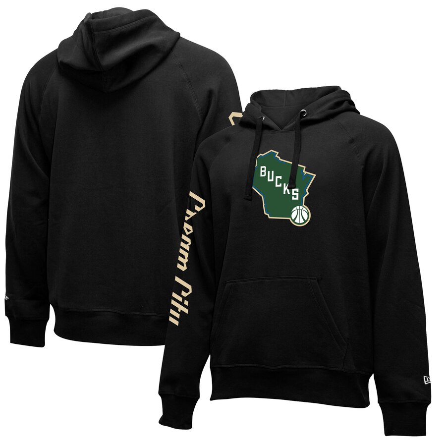 NBA Milwaukee Bucks New Era 201920 City Edition Pullover Hoodie Black